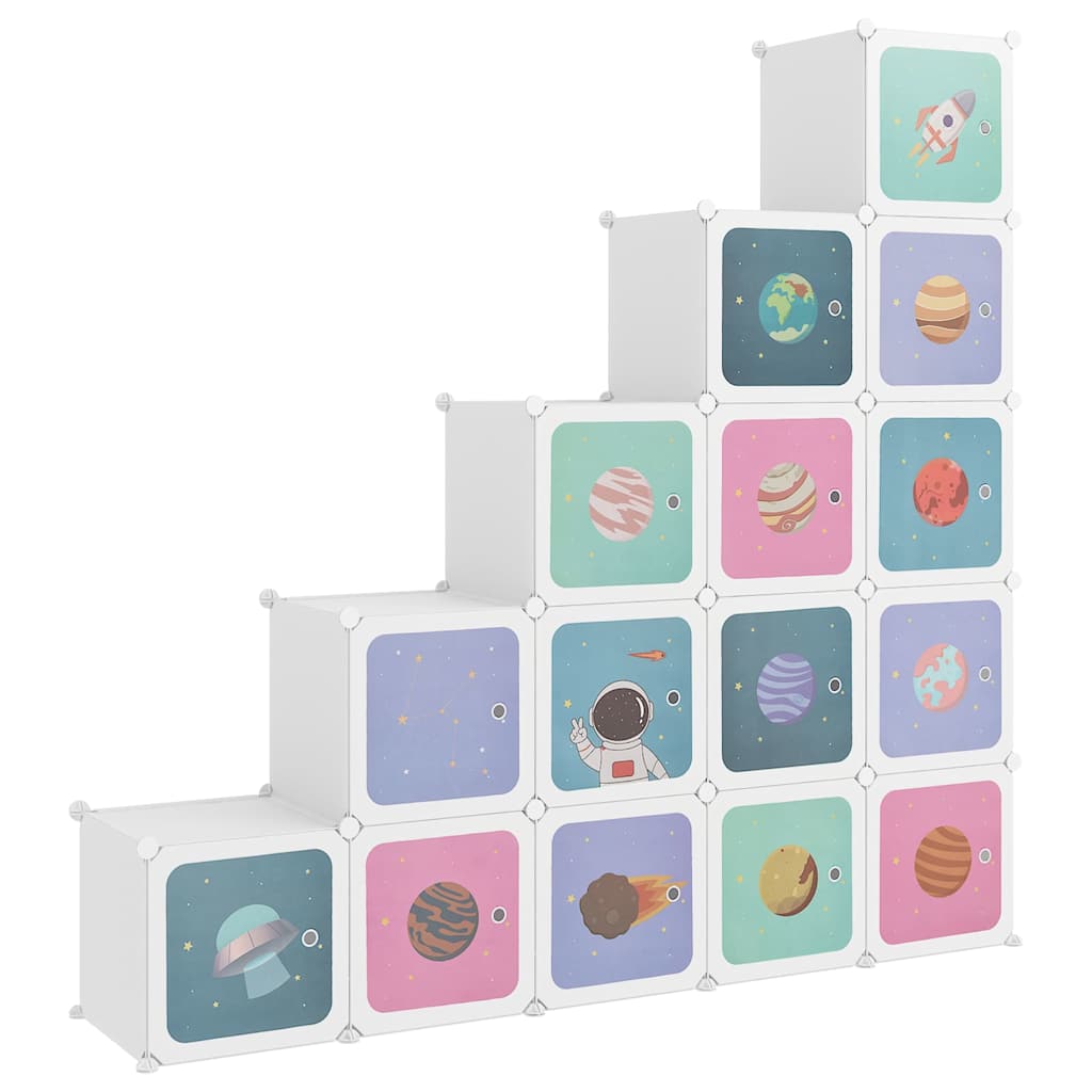 Storage Cabinet 15 Cubes White 155 cm x 31.5 cm x 154 cm
