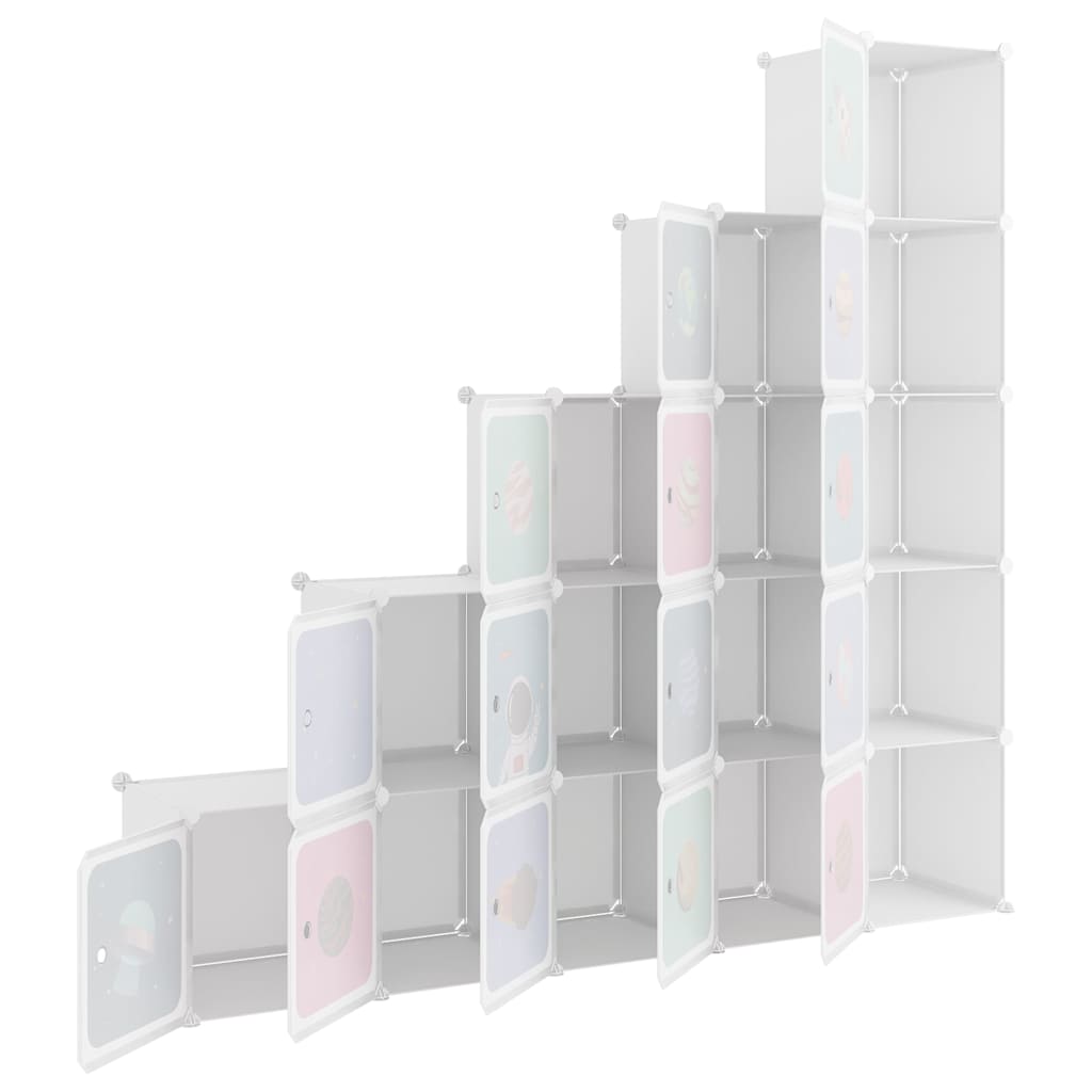 Storage Cabinet 15 Cubes White 155 cm x 31.5 cm x 154 cm