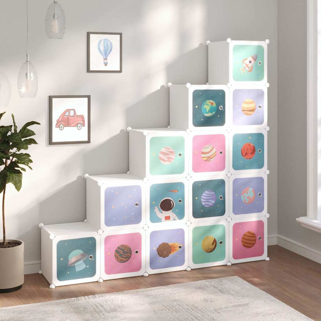 Storage Cabinet 15 Cubes White 155 cm x 31.5 cm x 154 cm