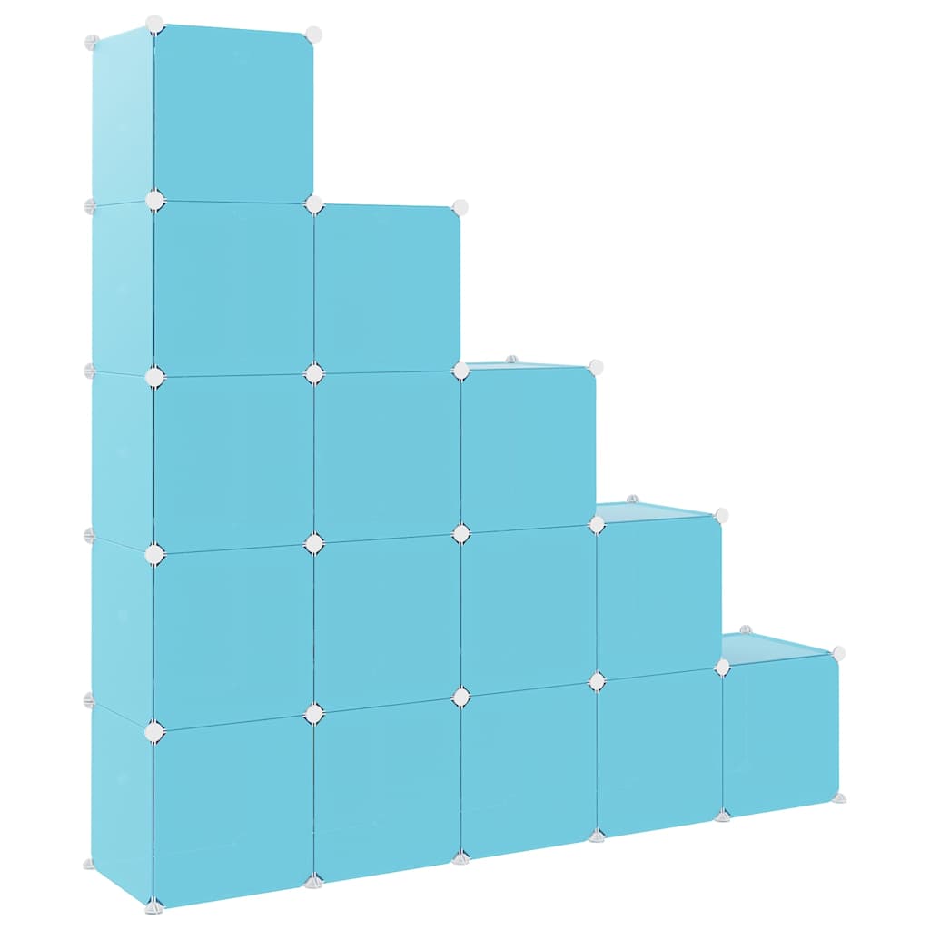 Cube Storage Cabinet Blue 155 cm x 31.5 cm x 154 cm