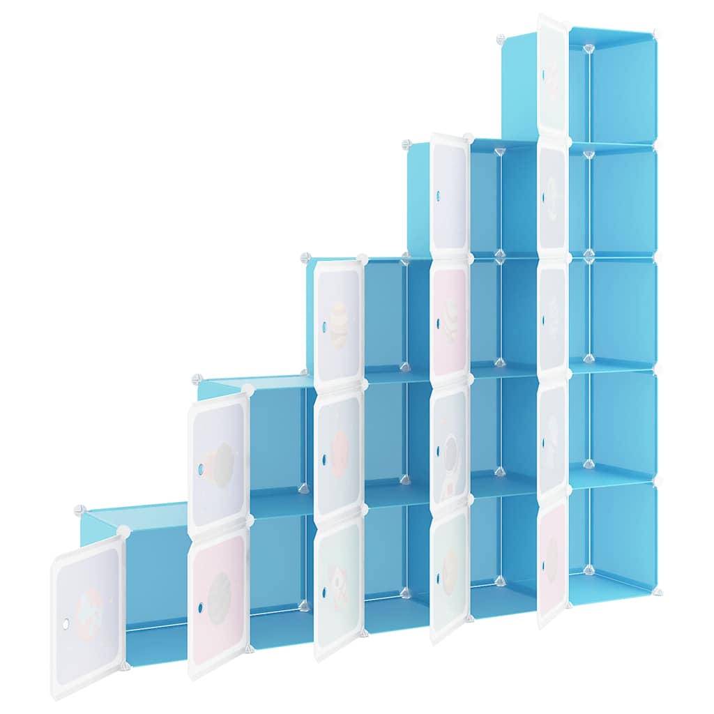Cube Storage Cabinet Blue 155 cm x 31.5 cm x 154 cm