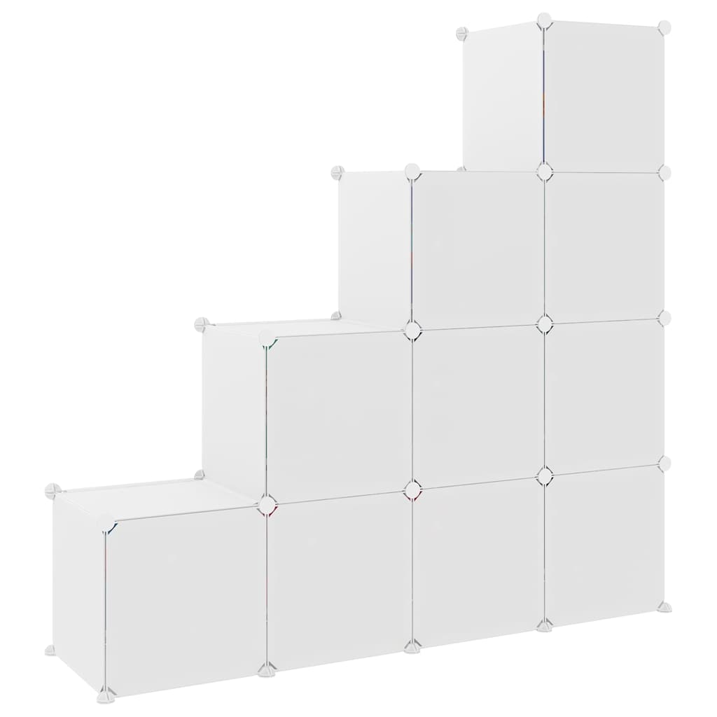 Kids Storage Cabinet White Cubes 124.5 cm x 31.5 cm x 123.5 cm
