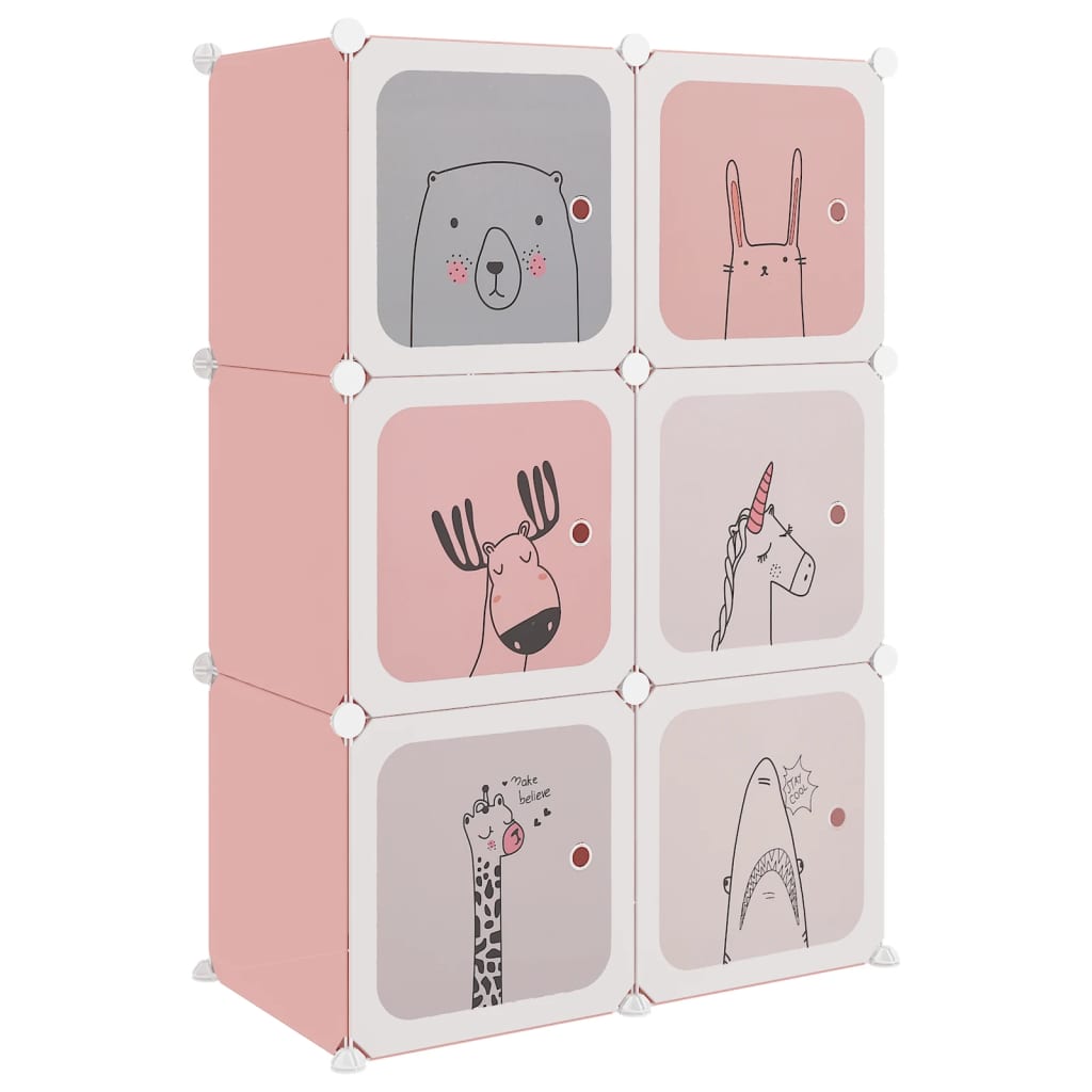Pink Cube Storage Cabinet 74 cm x 36.5 cm x 108 cm