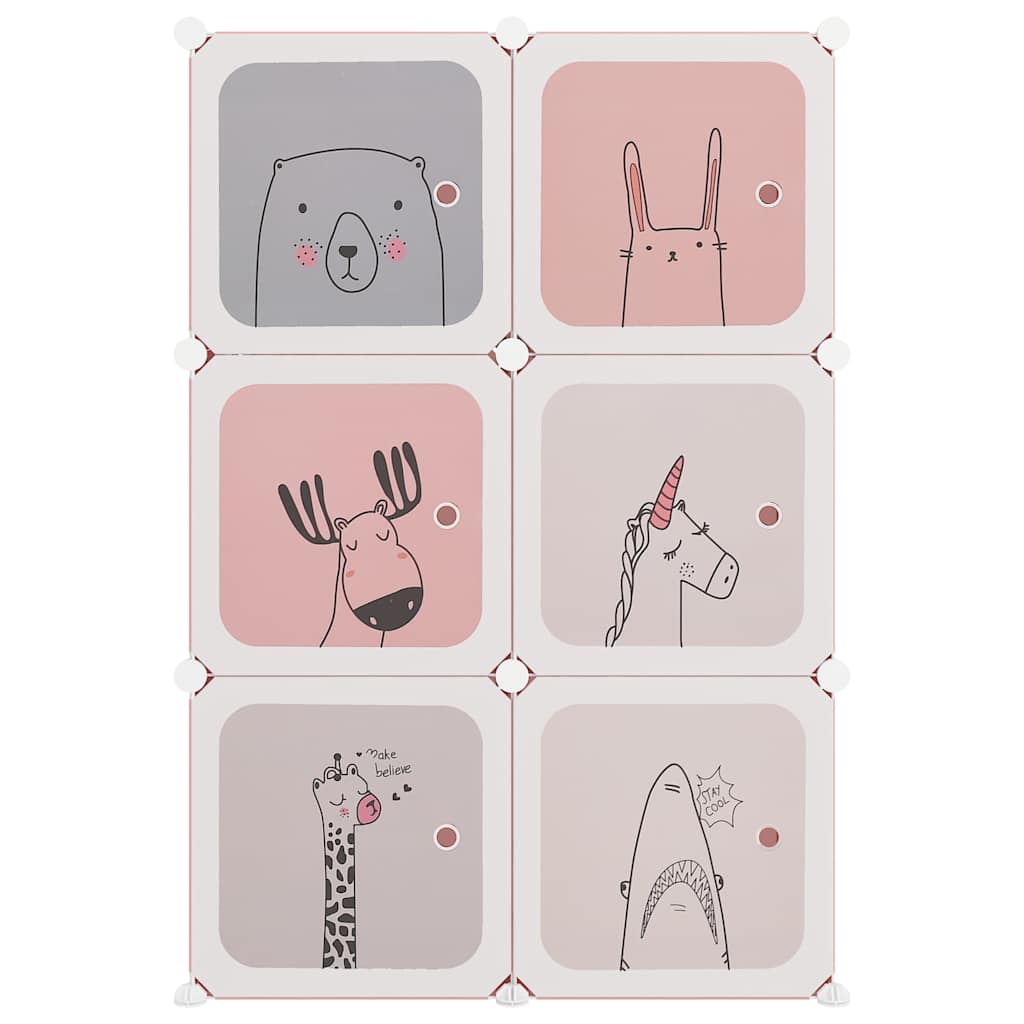 Pink Cube Storage Cabinet 74 cm x 36.5 cm x 108 cm