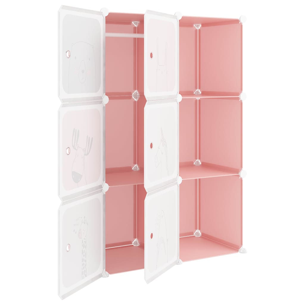 Pink Cube Storage Cabinet 74 cm x 36.5 cm x 108 cm