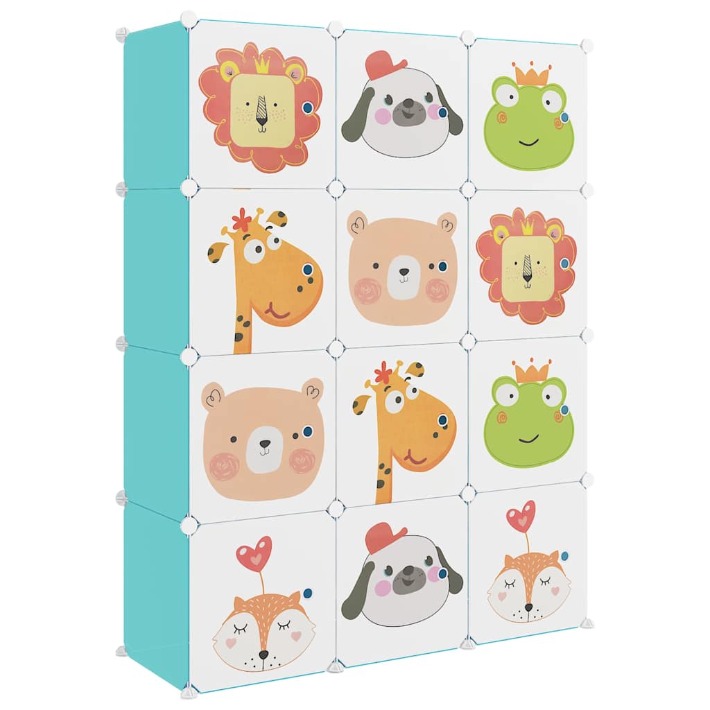Kids Storage Cabinet Green Plastic 110 cm x 36.5 cm x 143.5 cm