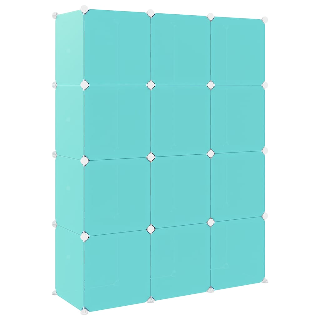 Kids Storage Cabinet Green Plastic 110 cm x 36.5 cm x 143.5 cm