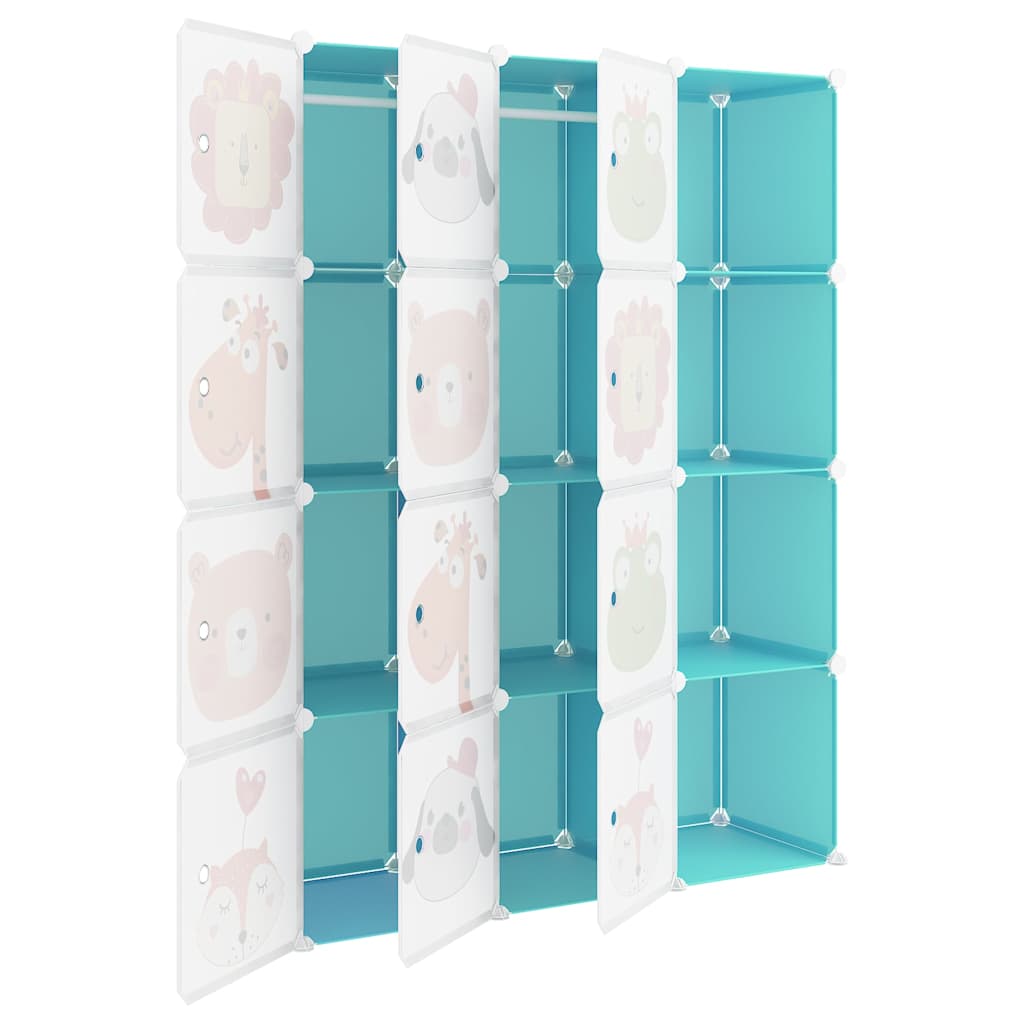 Kids Storage Cabinet Green Plastic 110 cm x 36.5 cm x 143.5 cm