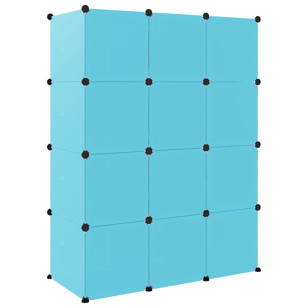 Kids Storage Cabinet Blue Cubes 110 cm x 46.5 cm x 144 cm