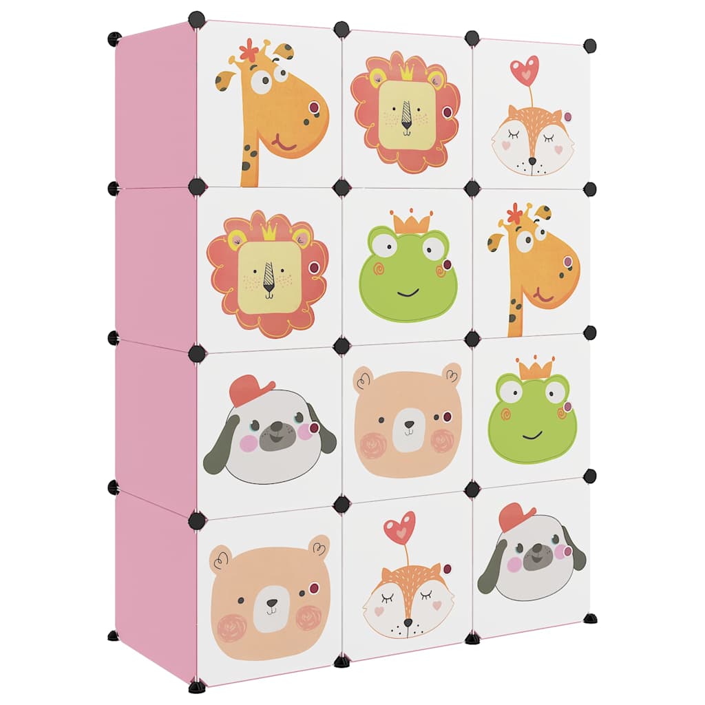 Kids Storage Cabinet Pink 110 cm x 46.5 cm x 144 cm
