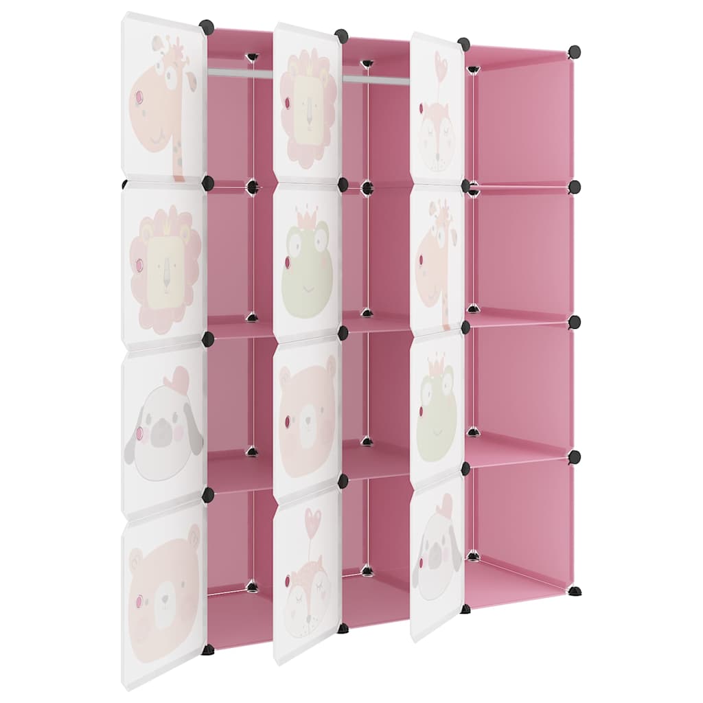 Kids Storage Cabinet Pink 110 cm x 46.5 cm x 144 cm