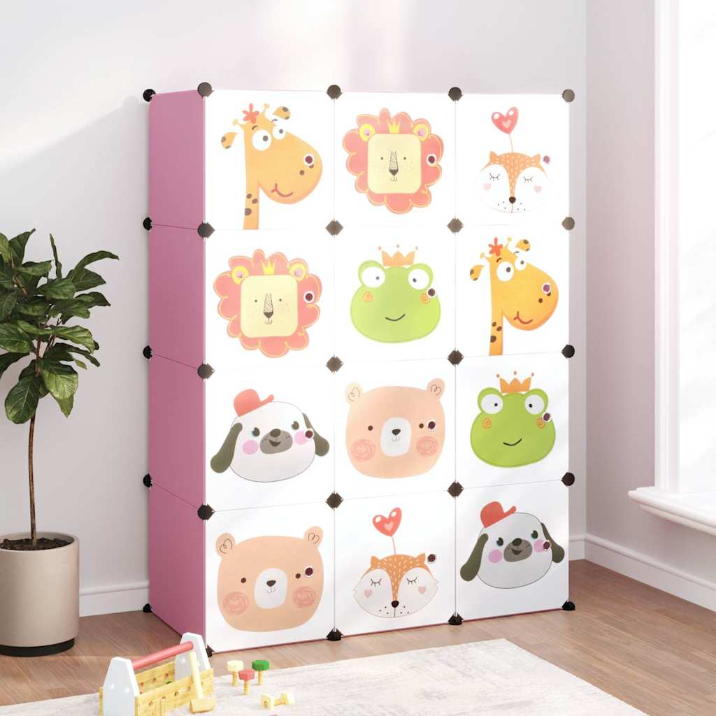 Kids Storage Cabinet Pink 110 cm x 46.5 cm x 144 cm