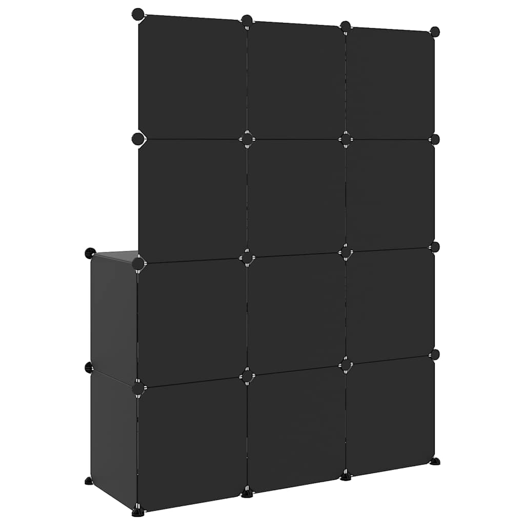 Kids Storage Cabinet Black Cubes 110 cm x 46.5 cm x 144 cm