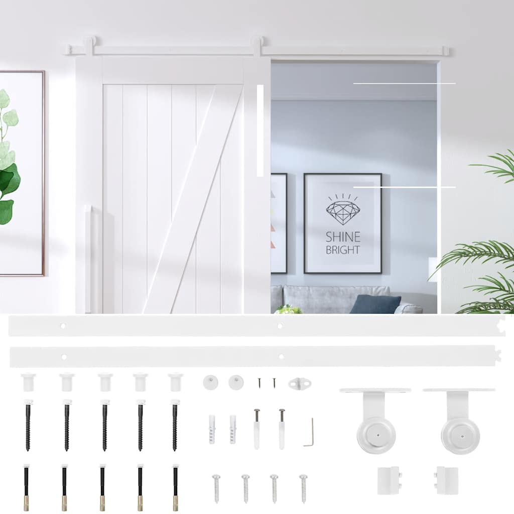 Sliding Barn Door Hardware Kit 183cm Steel | Simpledeals