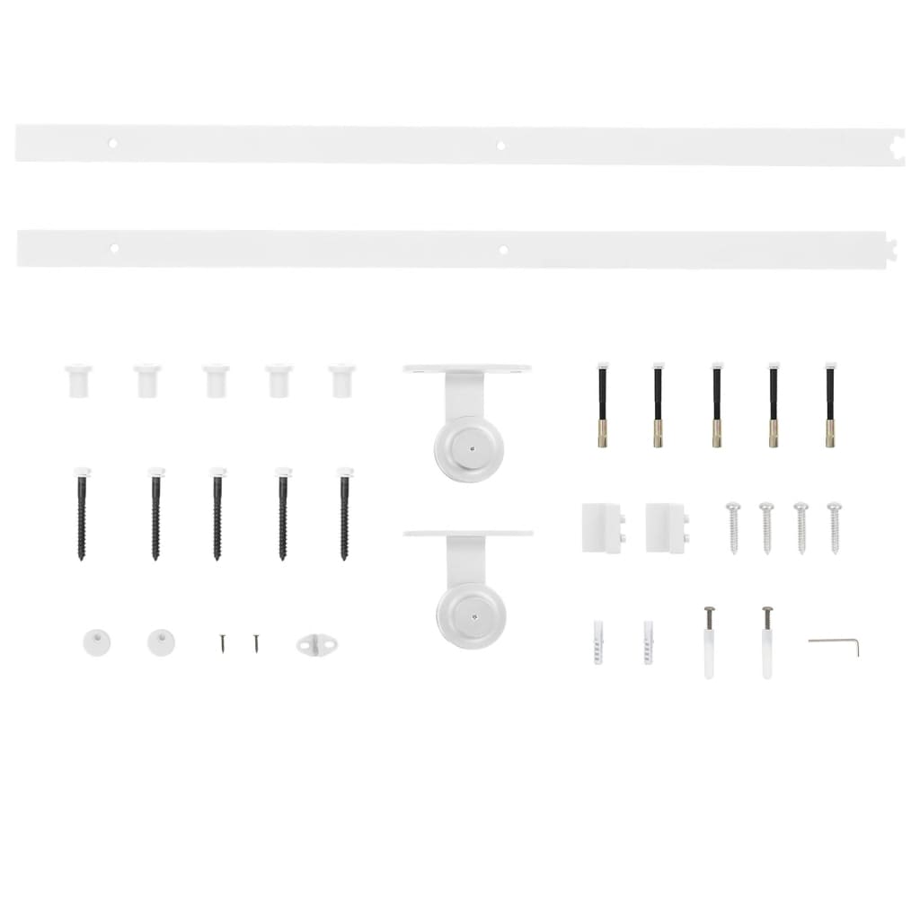 Sliding Door Hardware Kit 200cm Steel White | Simpledeals