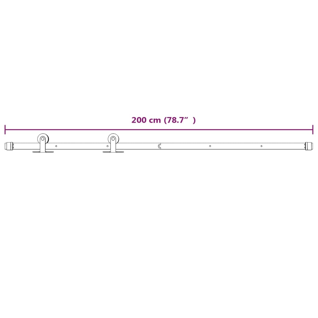 Sliding Door Hardware Kit 200cm Steel White | Simpledeals