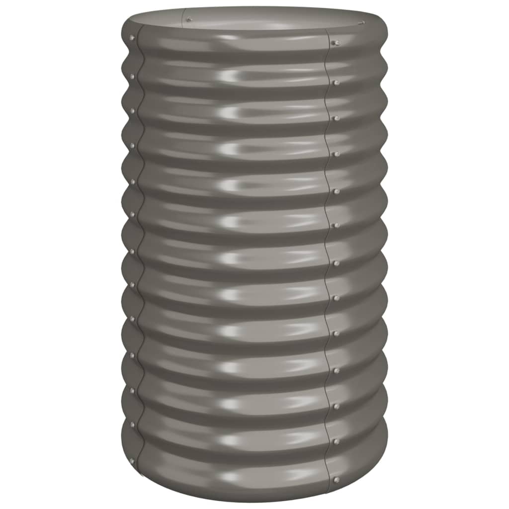 Galvanised Steel Garden Planter 40x68cm Grey | Simpledeals