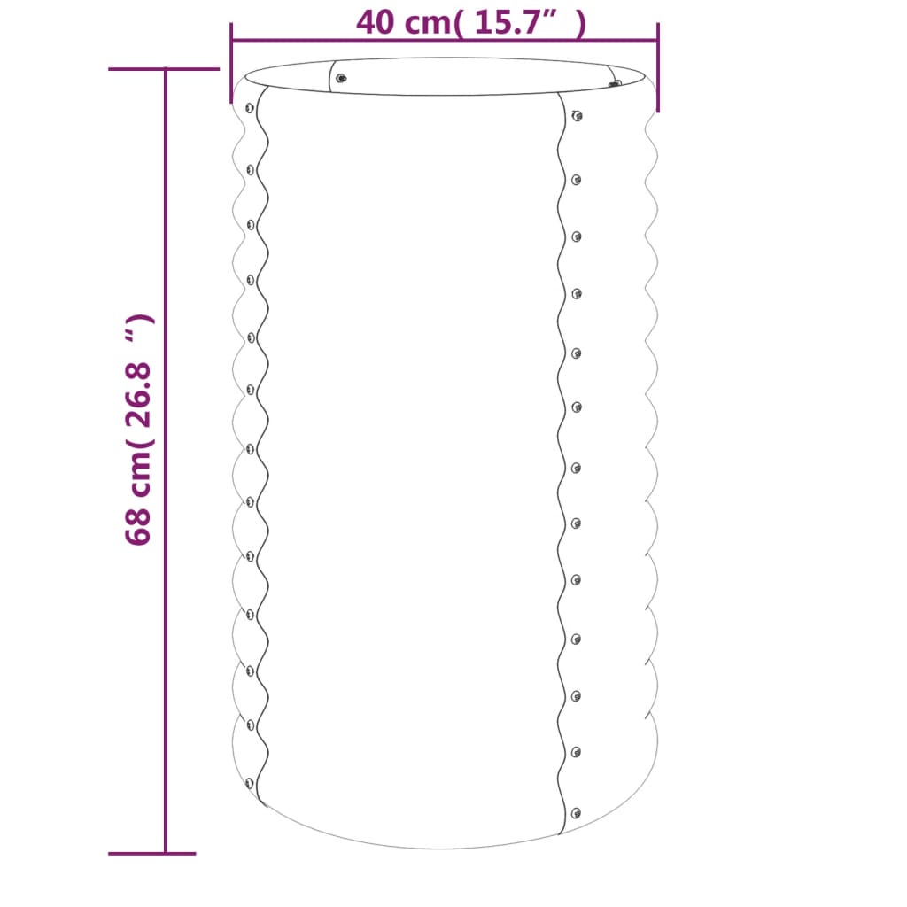 Galvanised Steel Garden Planter 40x68cm Grey | Simpledeals