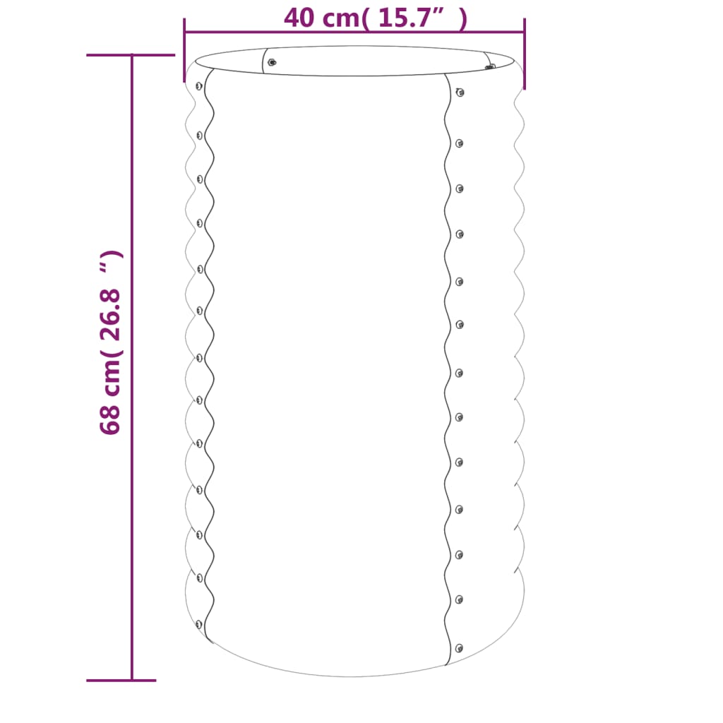 Galvanised Steel Garden Planter 40x68cm Silver | Simpledeals