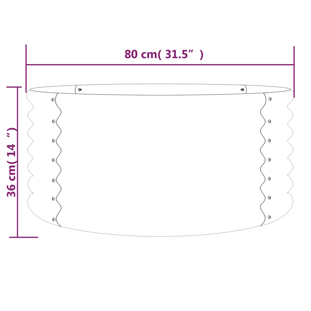 Galvanised Steel Round Garden Planter 80cm | Simpledeals