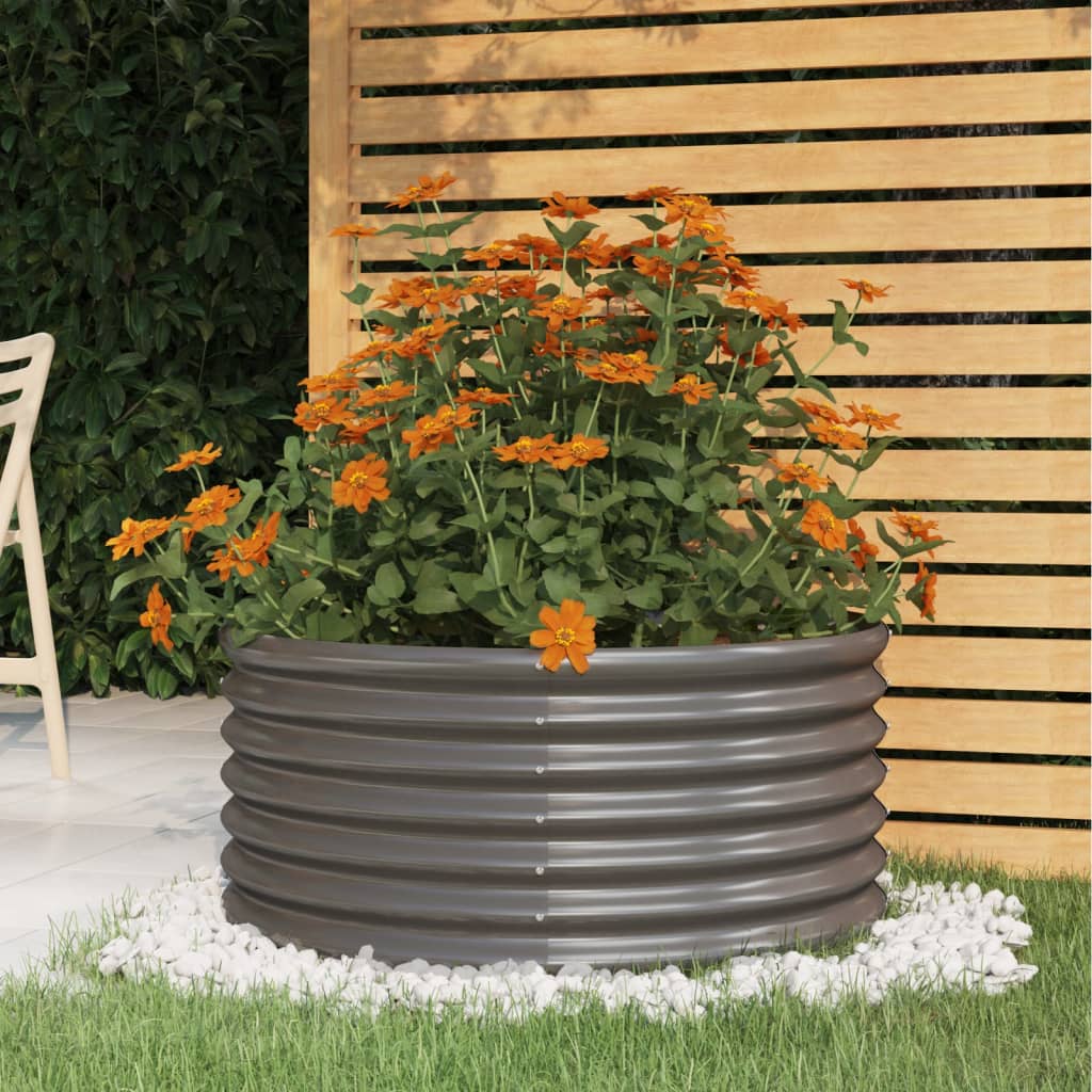 Galvanised Steel Round Garden Planter 80cm | Simpledeals