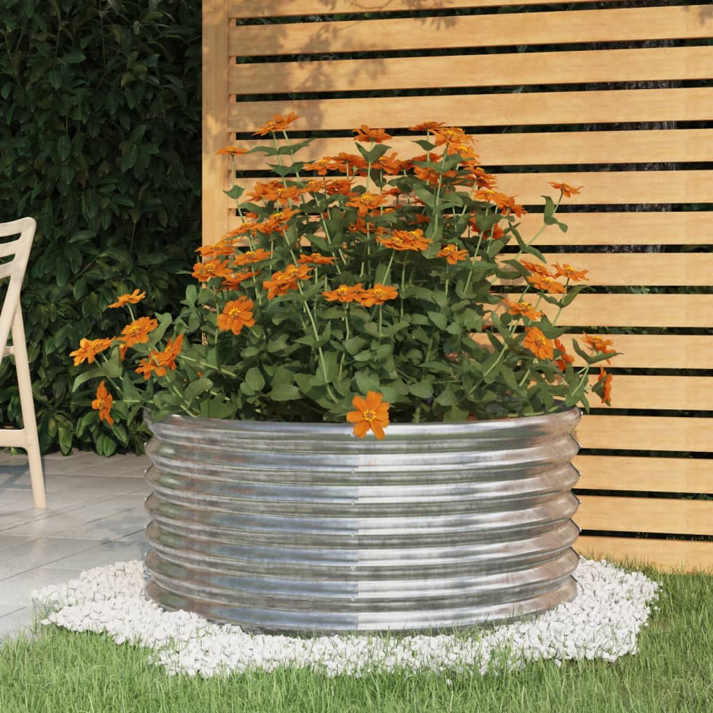 Galvanised Steel Garden Planter 80cm Round | Simpledeals
