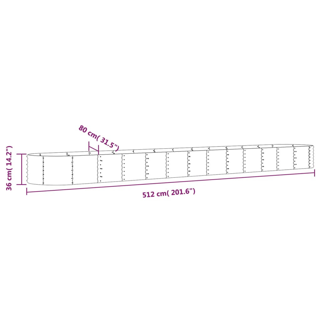 Galvanised Steel Raised Garden Bed 512cm | Simpledeals