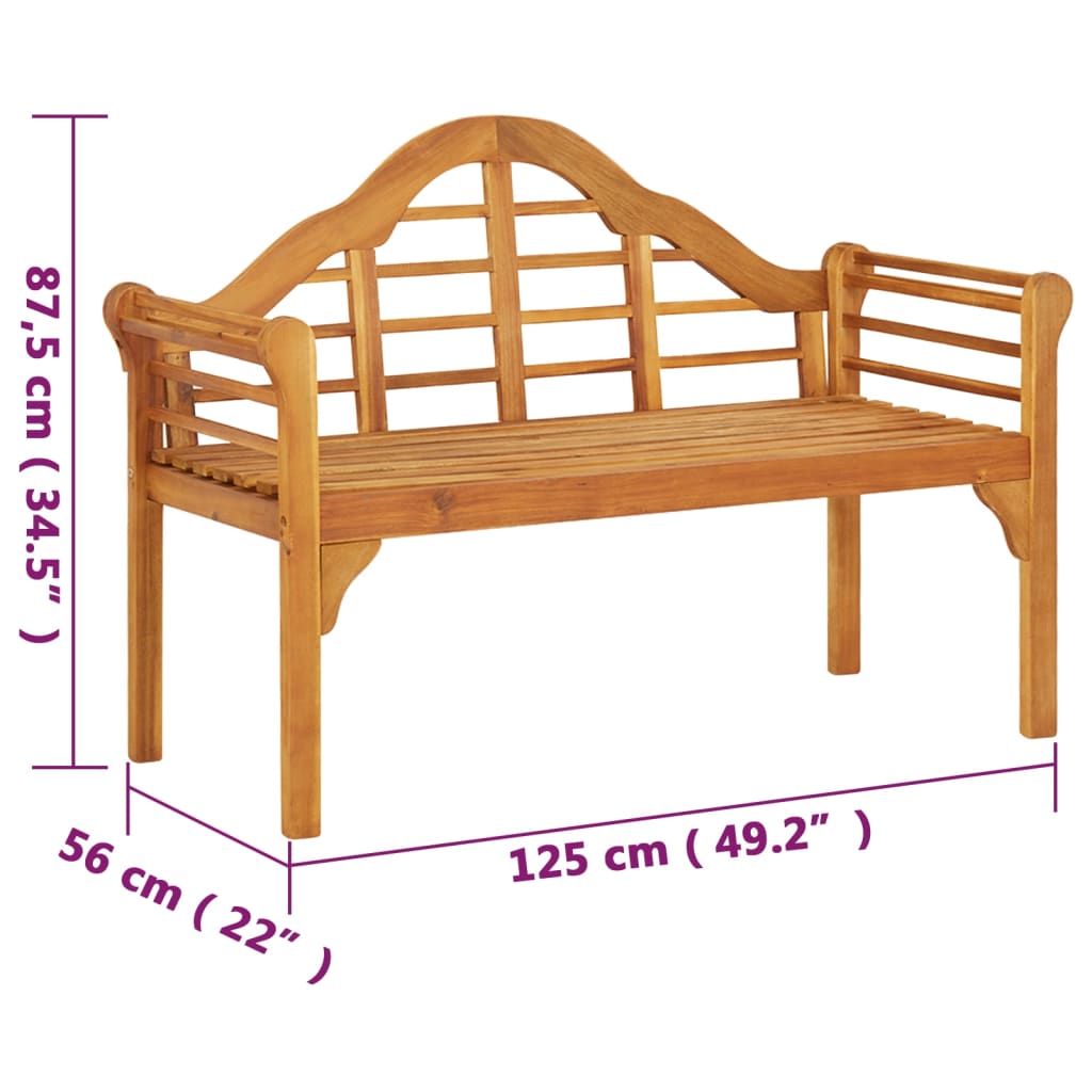 Acacia Wood Garden Bench 125cm Outdoor Seat | Simpledeals