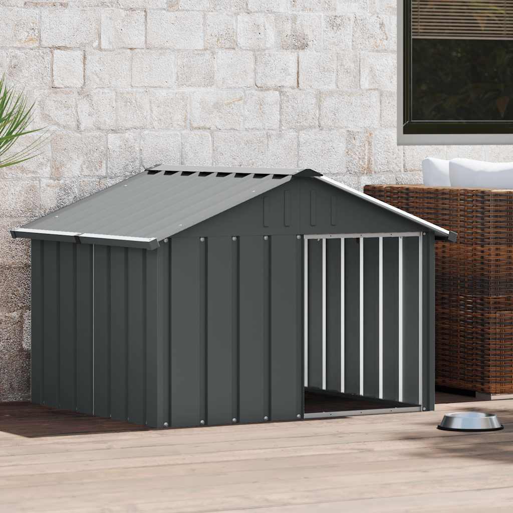 Galvanised Steel Dog Kennel Outdoor 116cm | Simpledeals
