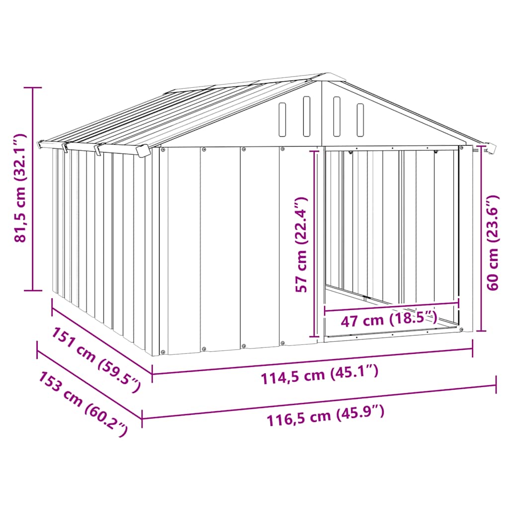 Galvanised Steel Dog Kennel Large Outdoor | Simpledeals