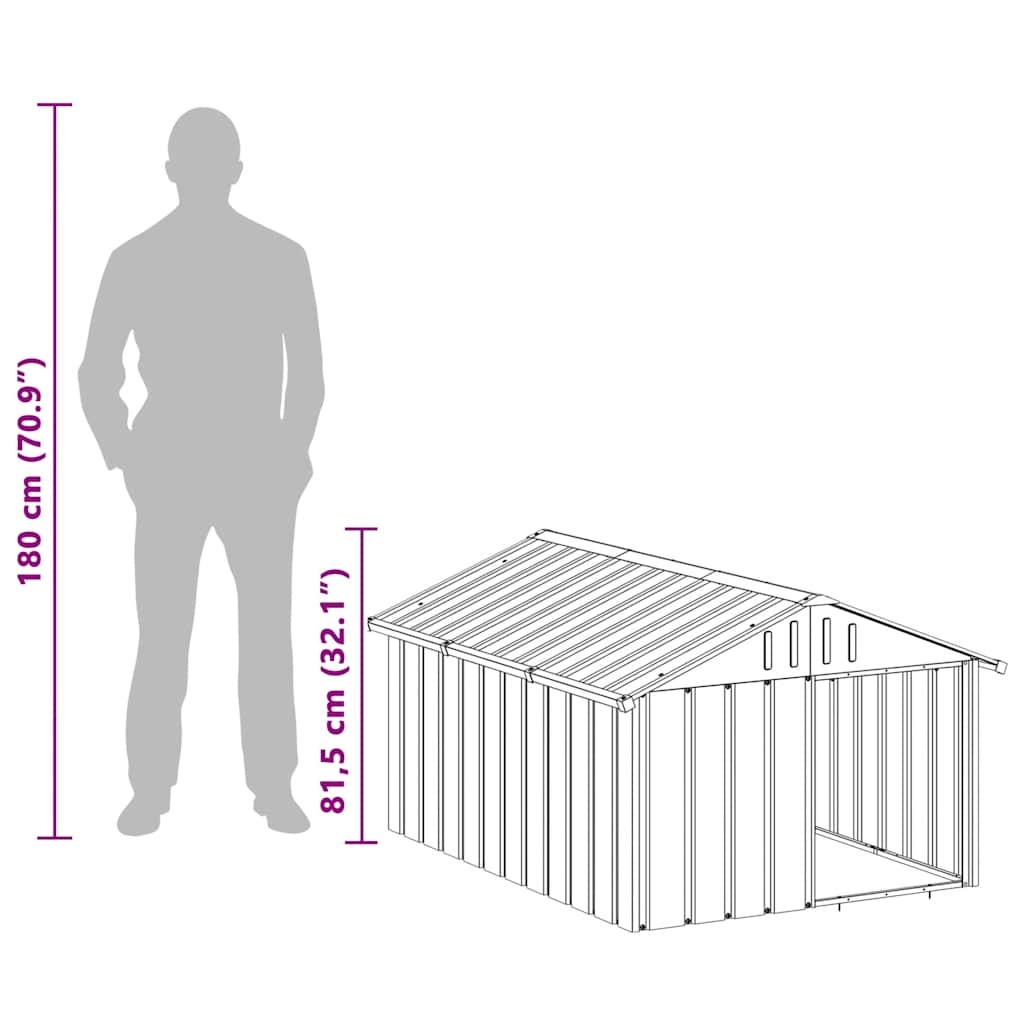 Galvanised Steel Dog Kennel Large Outdoor | Simpledeals