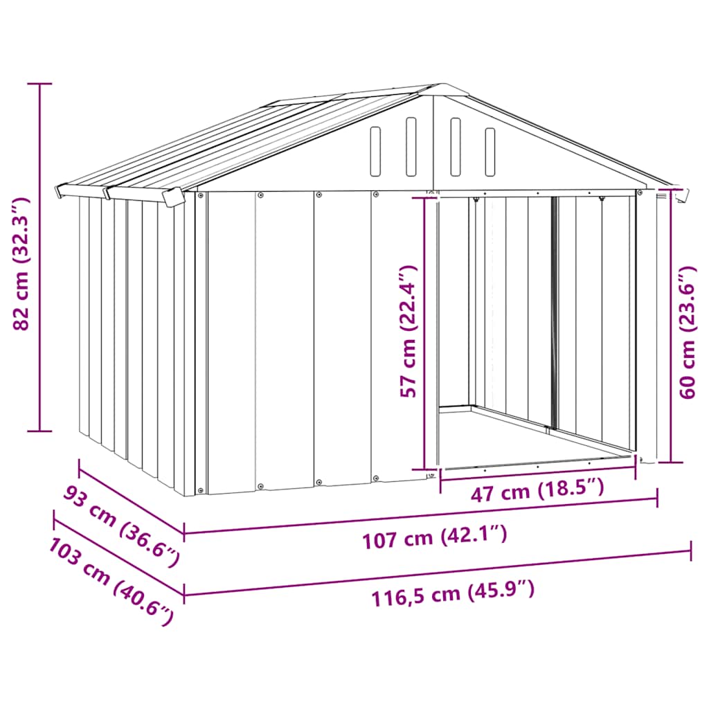 Galvanised Steel Dog Kennel Outdoor Large | Simpledeals