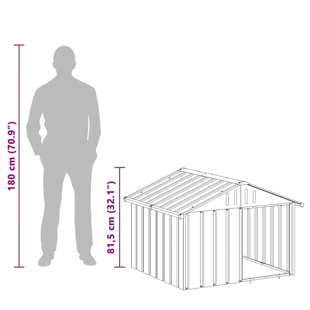 Galvanised Steel Dog Kennel Outdoor Large | Simpledeals