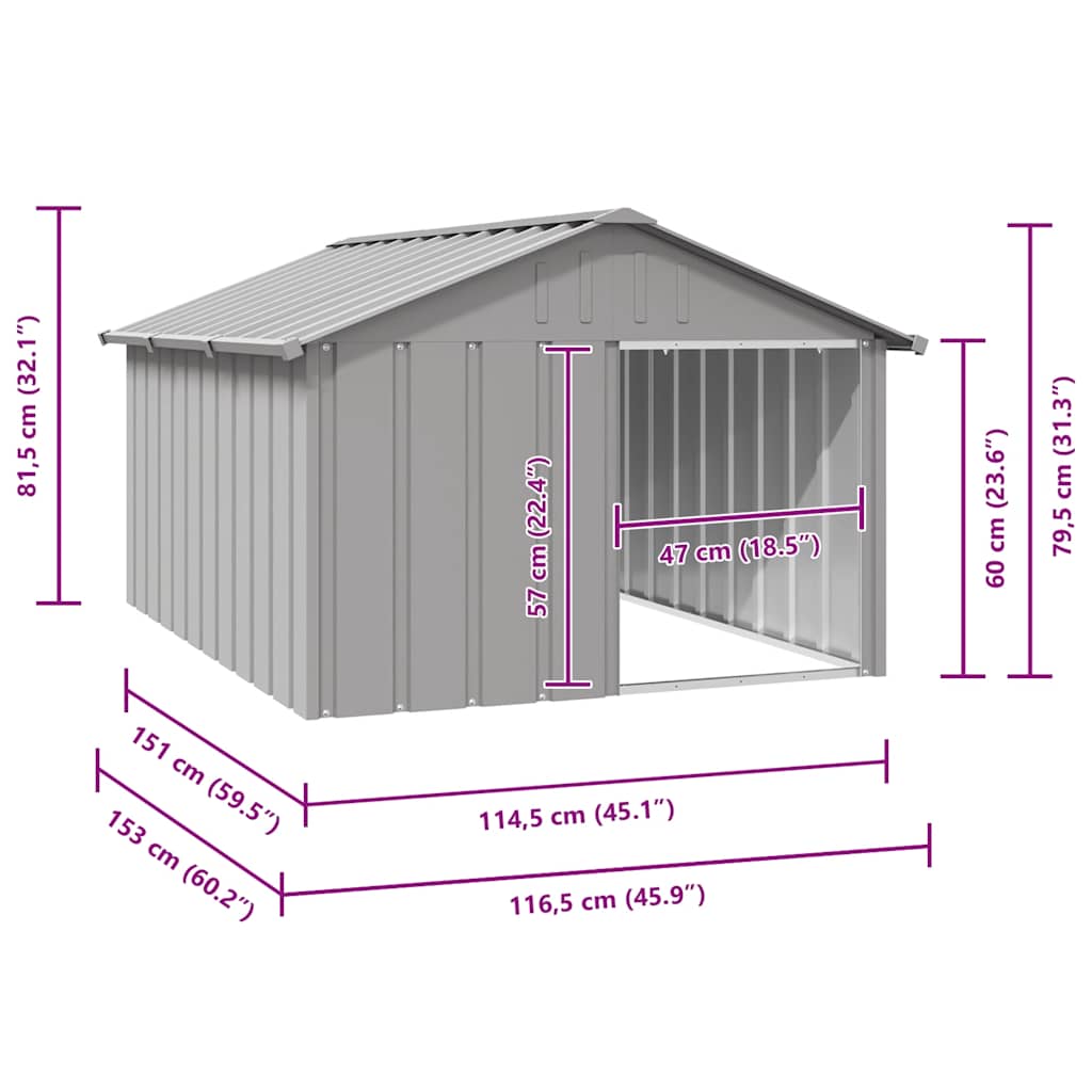 Galvanised Steel Dog Kennel Large Outdoor | Simpledeals