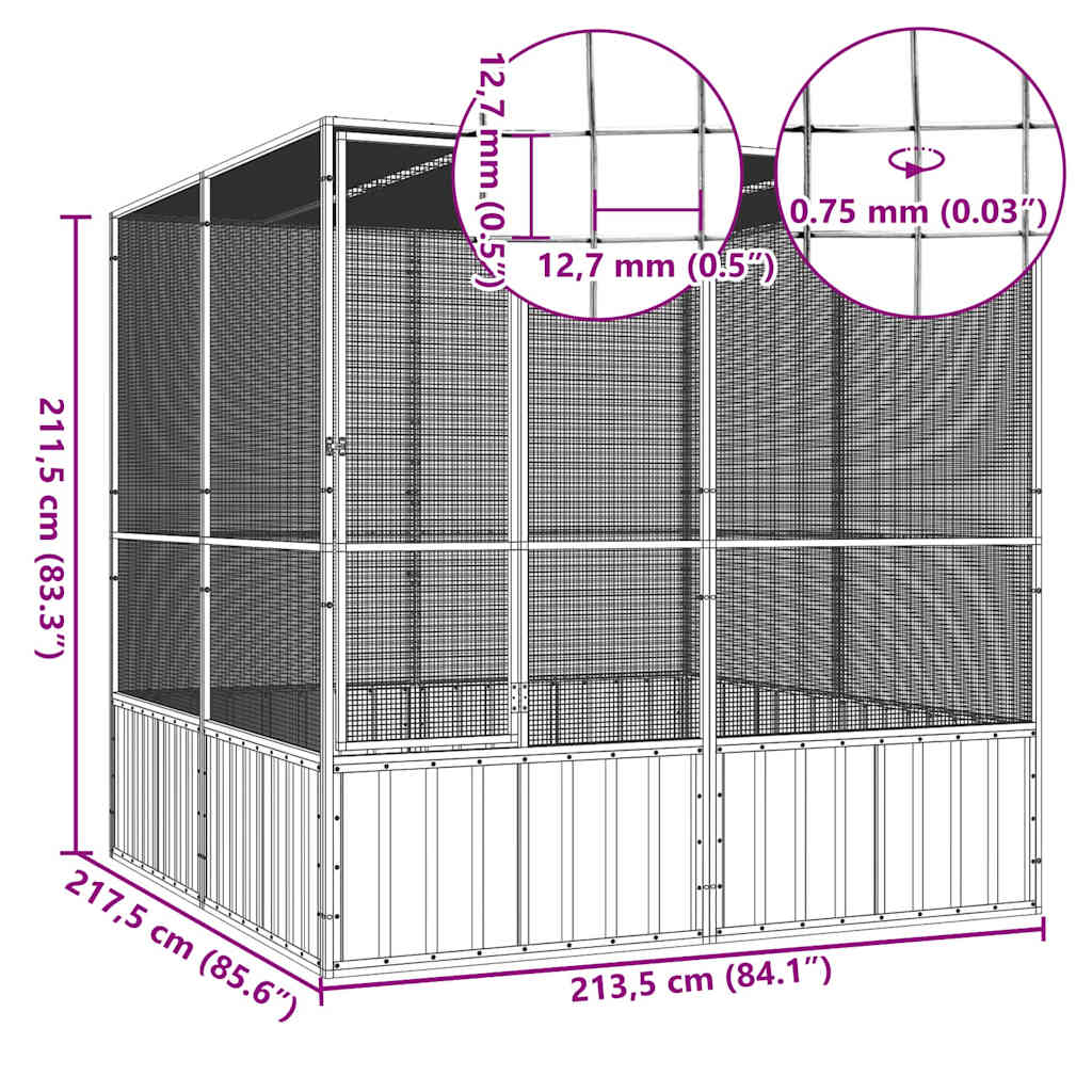 Large Bird Aviary Galvanised Steel Outdoor Cage | Simpledeals