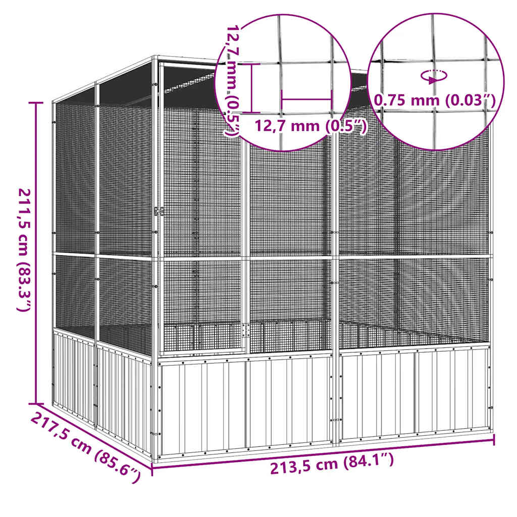Large Bird Aviary Galvanised Steel Outdoor Cage | Simpledeals