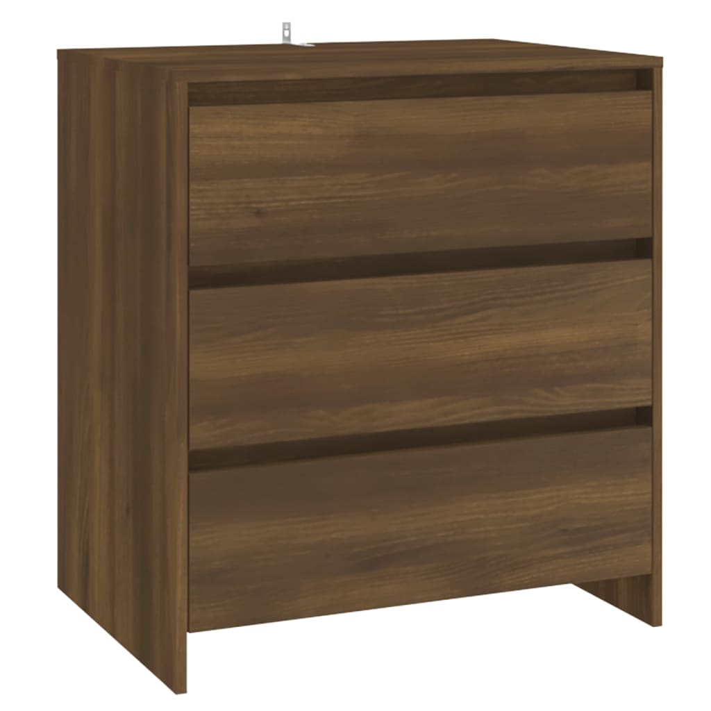 3 Piece Sideboard Brown Oak Engineered Wood