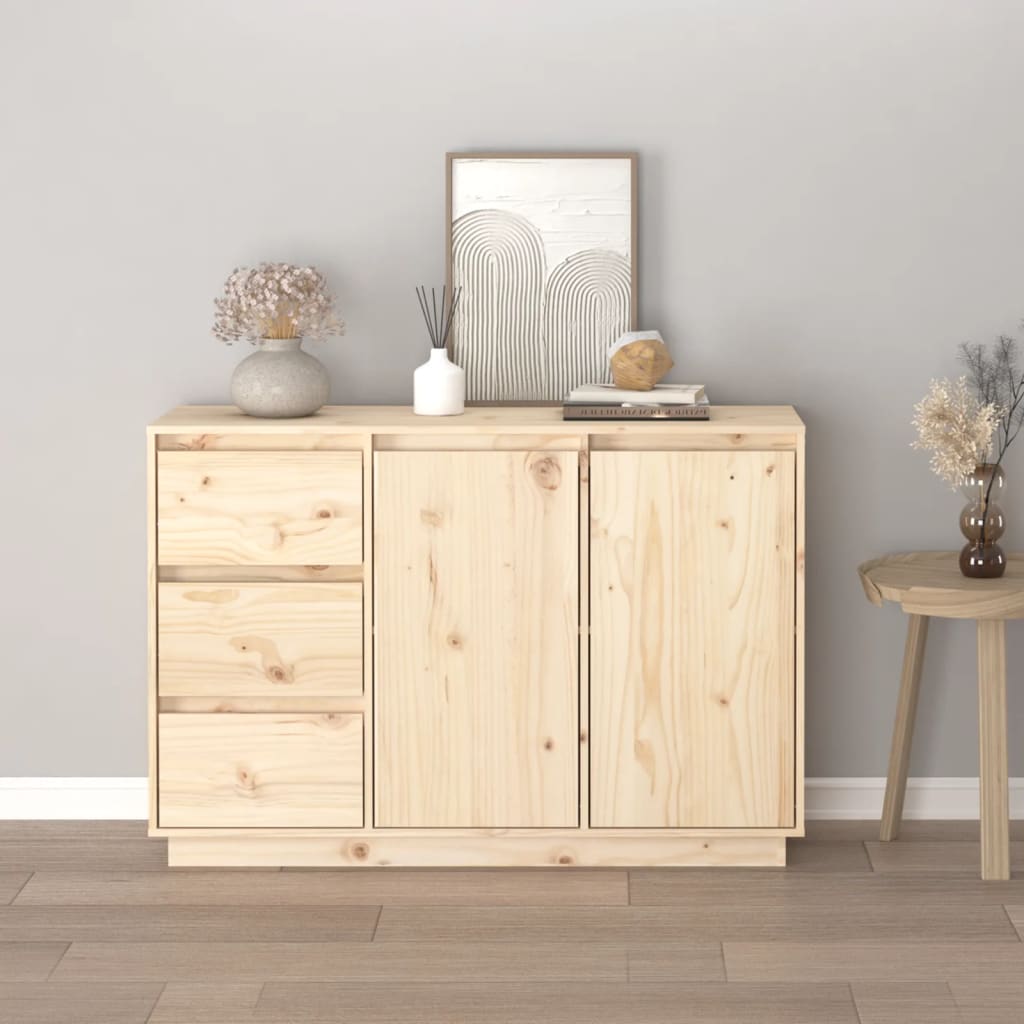 Solid Pine Wood Sideboard 3 Drawers 2 Doors | Simpledeals