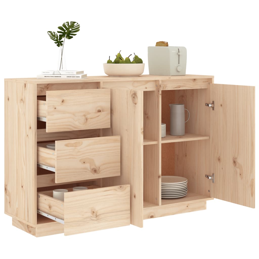 Solid Pine Wood Sideboard 3 Drawers 2 Doors | Simpledeals