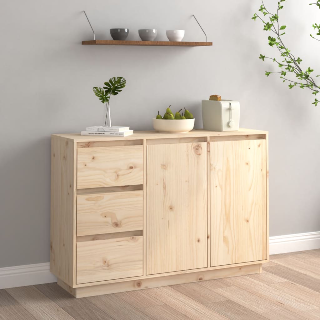 Solid Pine Wood Sideboard 3 Drawers 2 Doors | Simpledeals