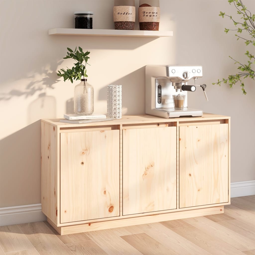 Solid Pine Wood Sideboard 111cm Storage Cabinet | Simpledeals
