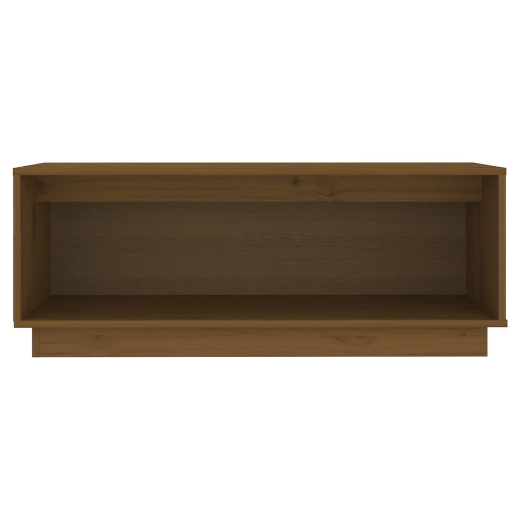 TV Cabinet Honey Brown Solid Wood Pine