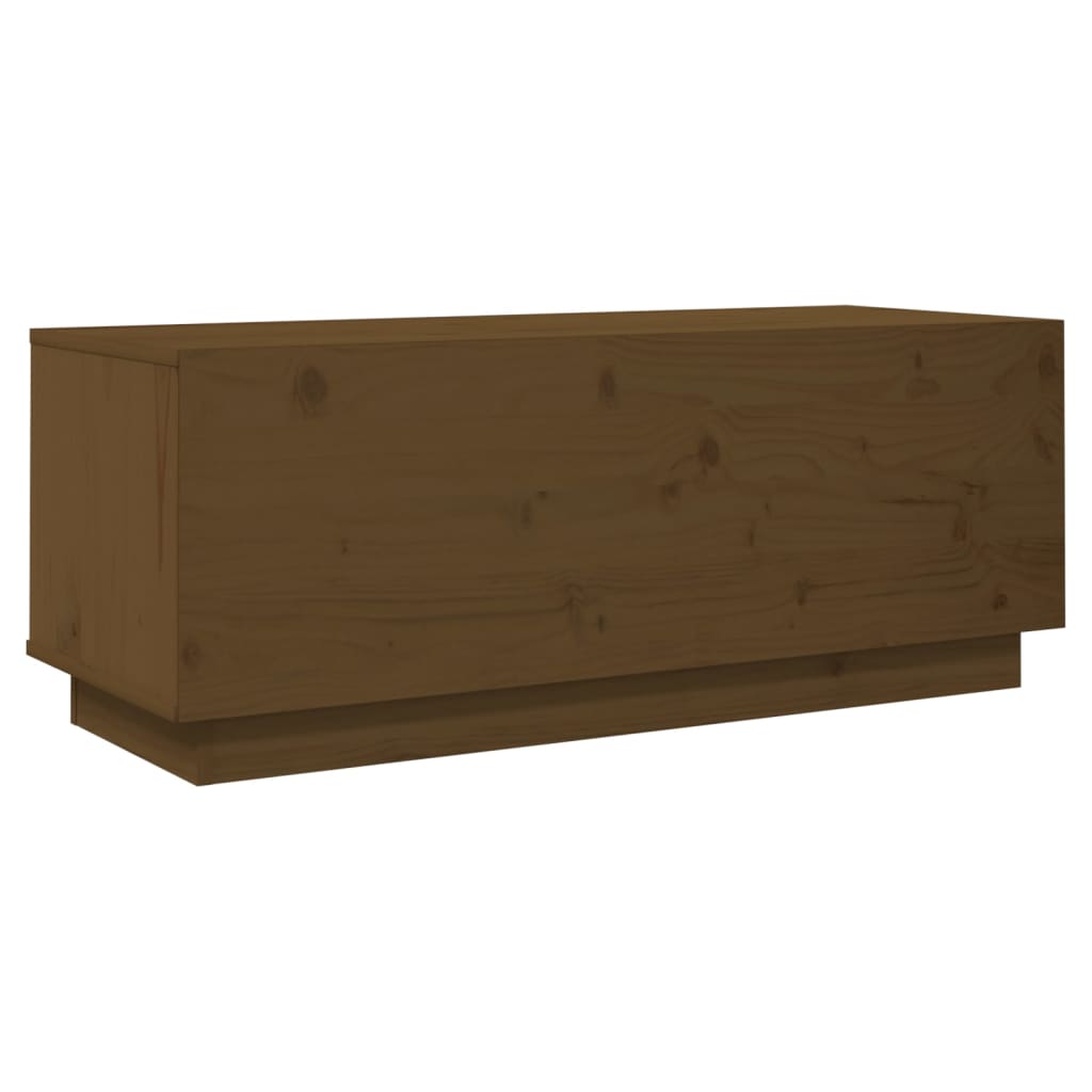 TV Cabinet Honey Brown Solid Wood Pine