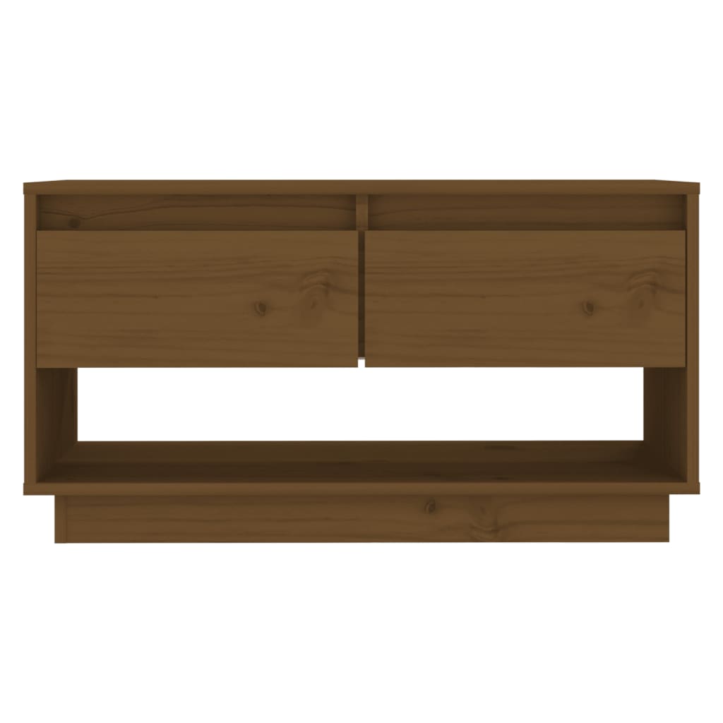 TV Cabinet Honey Brown Solid Pine Wood