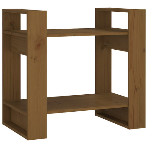 Book Cabinet-Room Divider Honey Brown Solid Wood