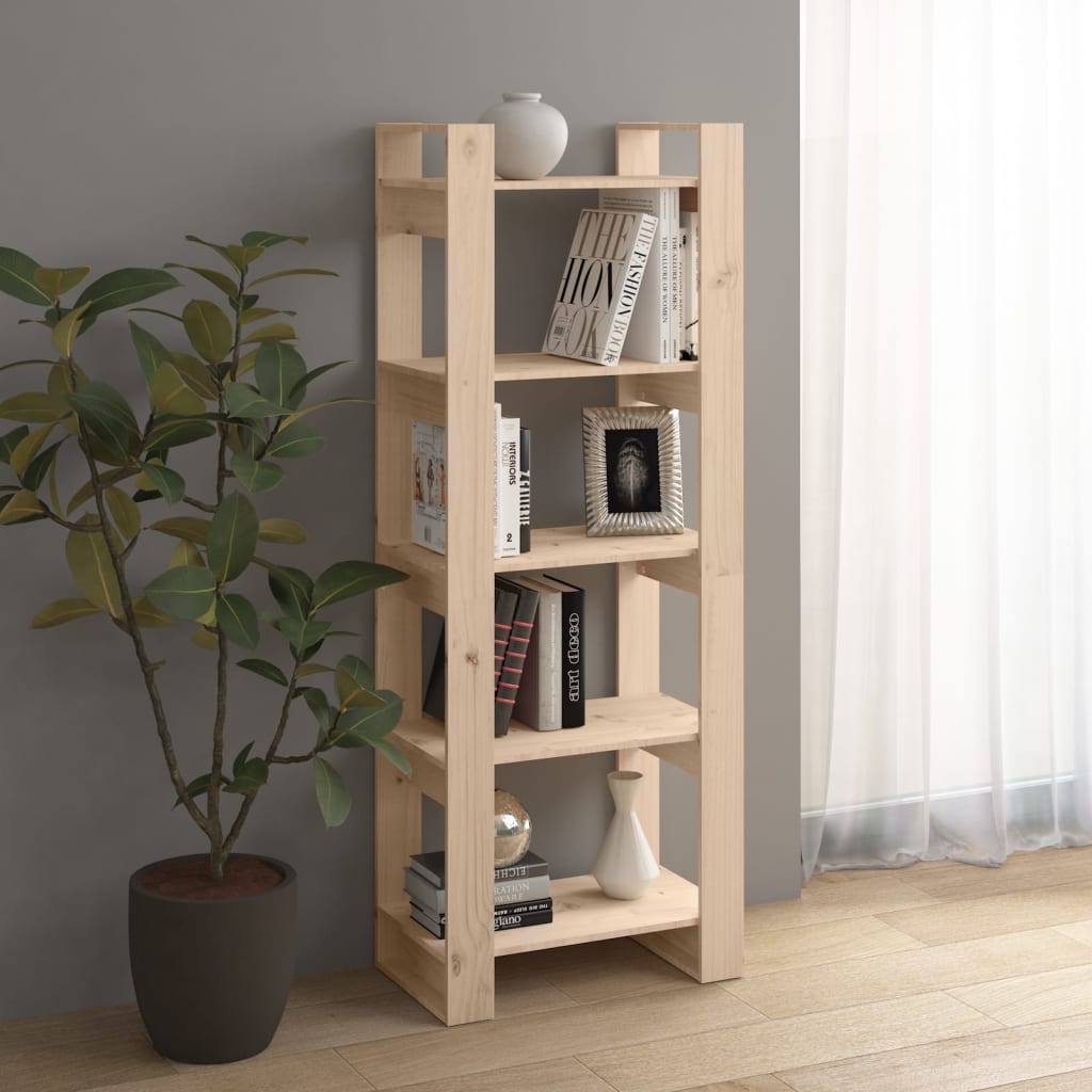 Book Cabinet/Room Divider Solid Wood Natural