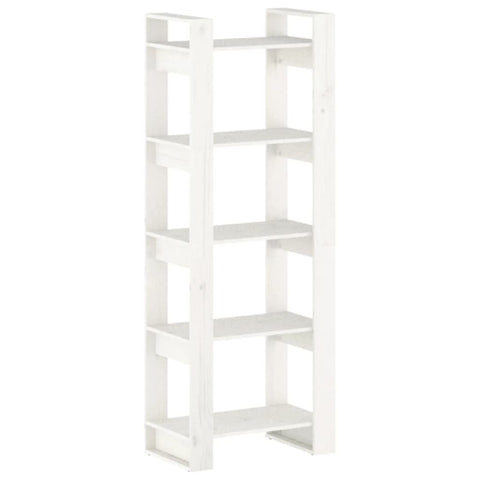 Book Cabinet/Room Divider White Solid Wood