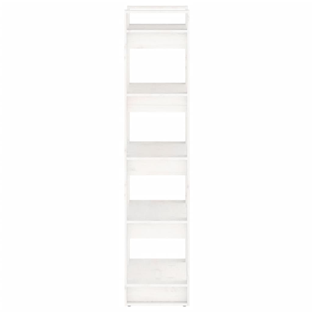 Book Cabinet/Room Divider White Solid Wood
