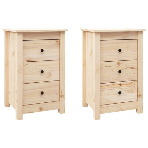 Bedside Cabinets 2 pcs Solid Wood Pine