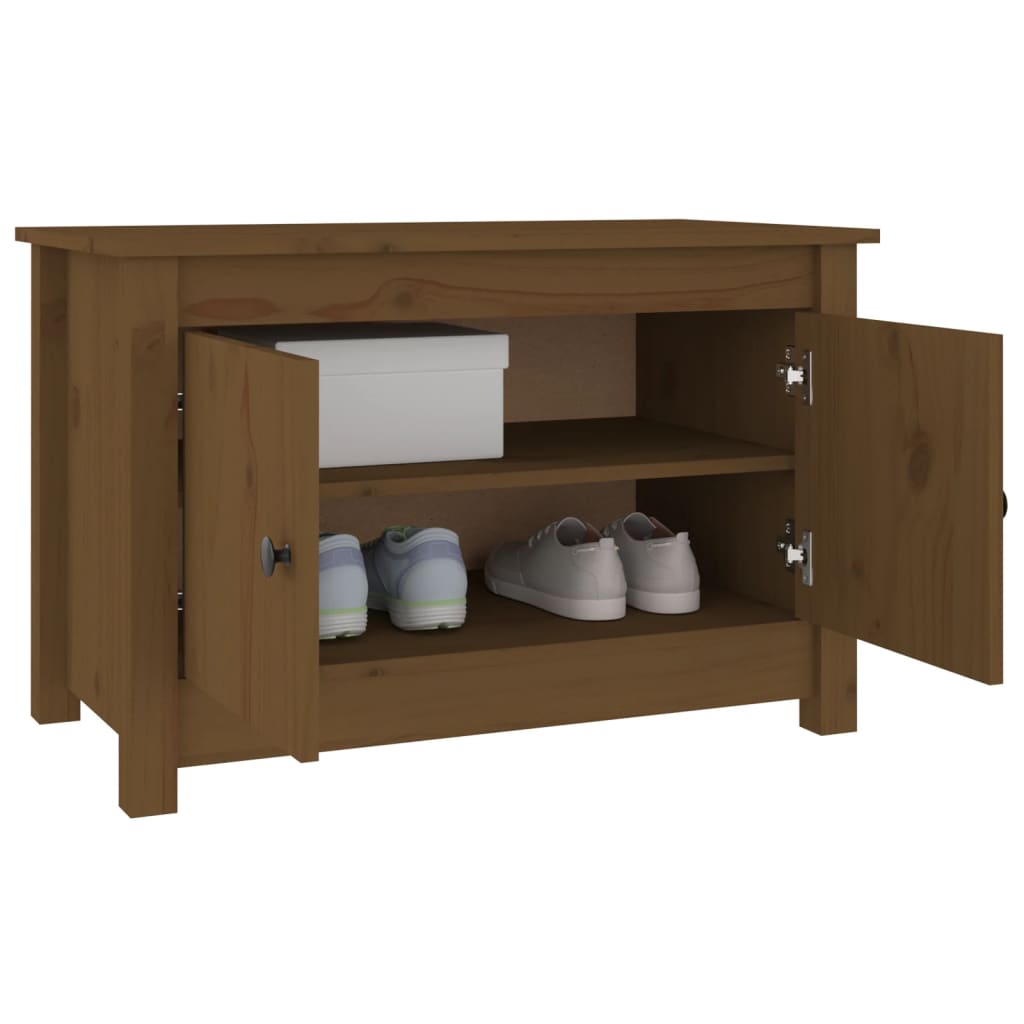 Shoe Cabinet Honey Brown Solid Wood Pine